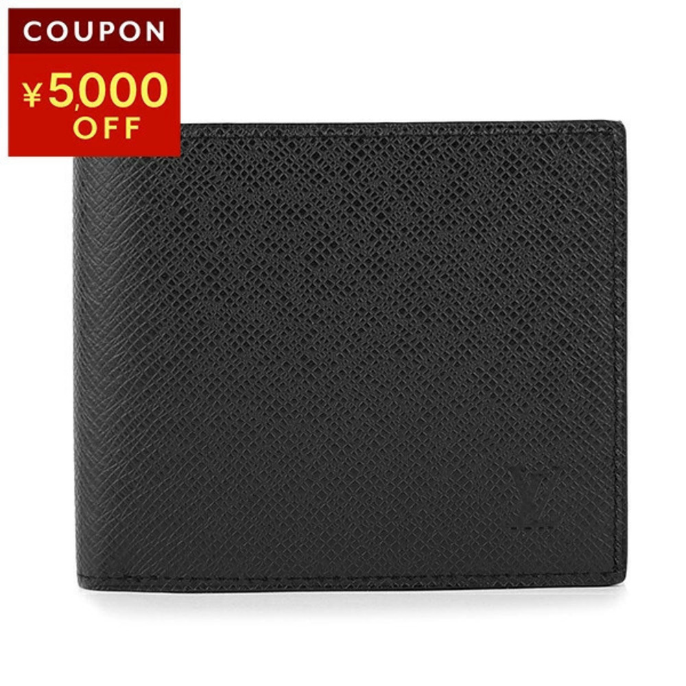 Louis Vuitton Bifold Wallet Taiga Leather Portefeuille Amerigo NM Black